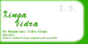 kinga vidra business card